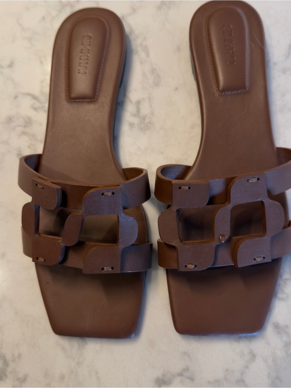Jonathan Simkhai Monogram Slide Sandals in Sable